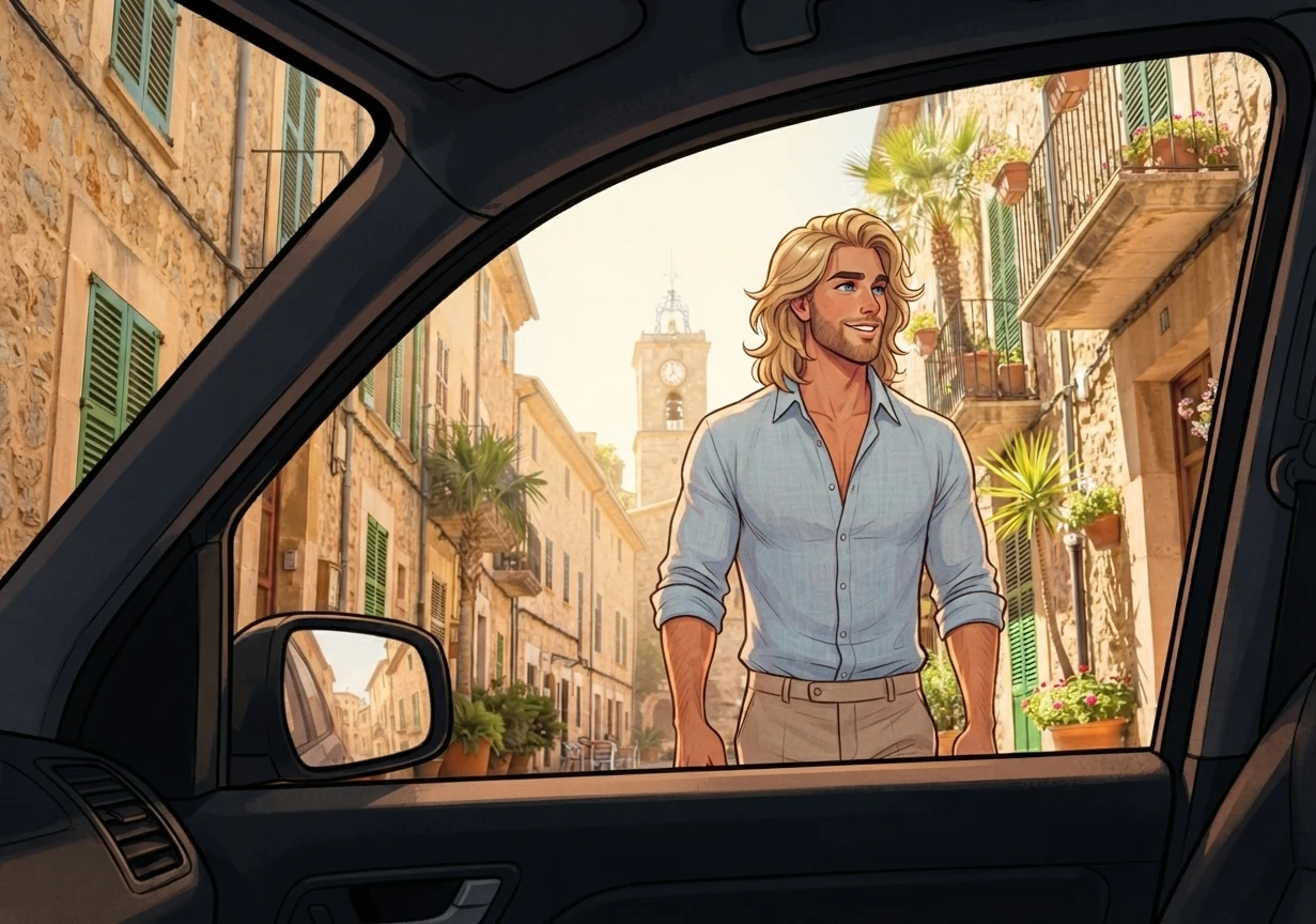 Une illustration du roman : le Viking vu depuis la voiture.
